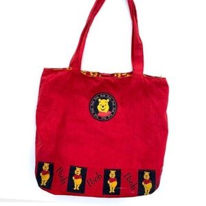 Vintage reversible Winnie the Pooh tote bag.